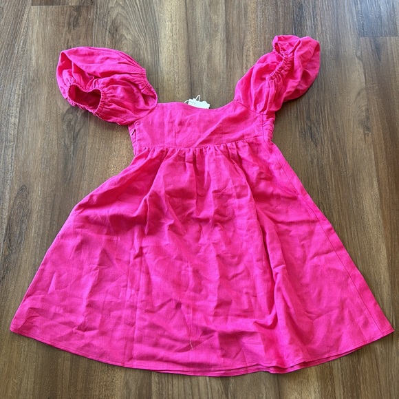 Gathered mini dress in Hot Pink - Picture 4 of 4